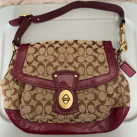 Coach Handbags - Vintage Coach Shoulder Bag- Pink and Tan